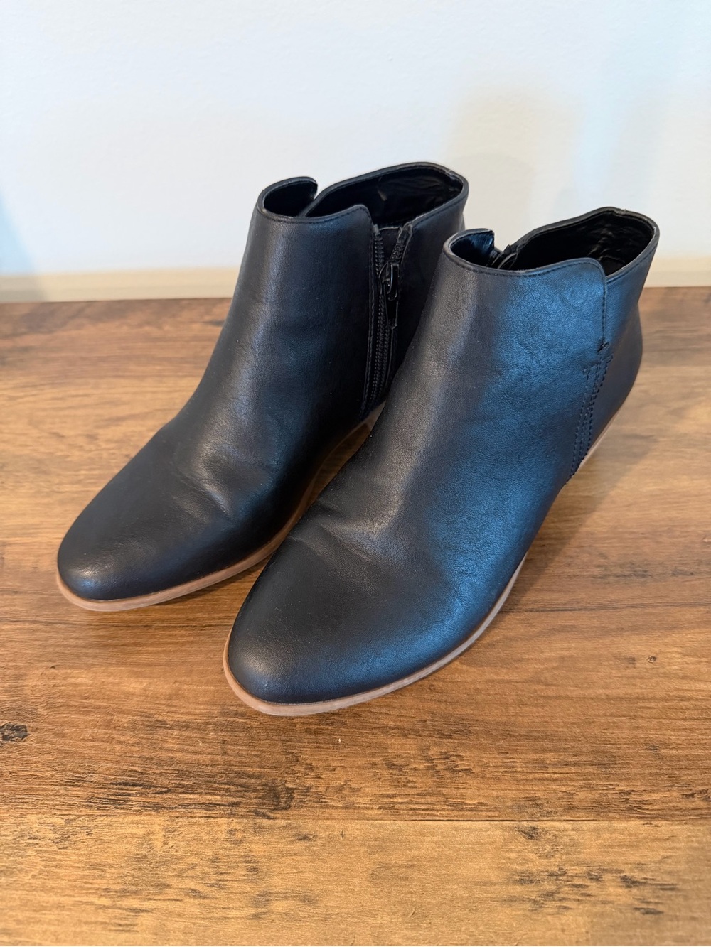 G.H. Bass & Co. Black Ankle Booties with Tan Sole